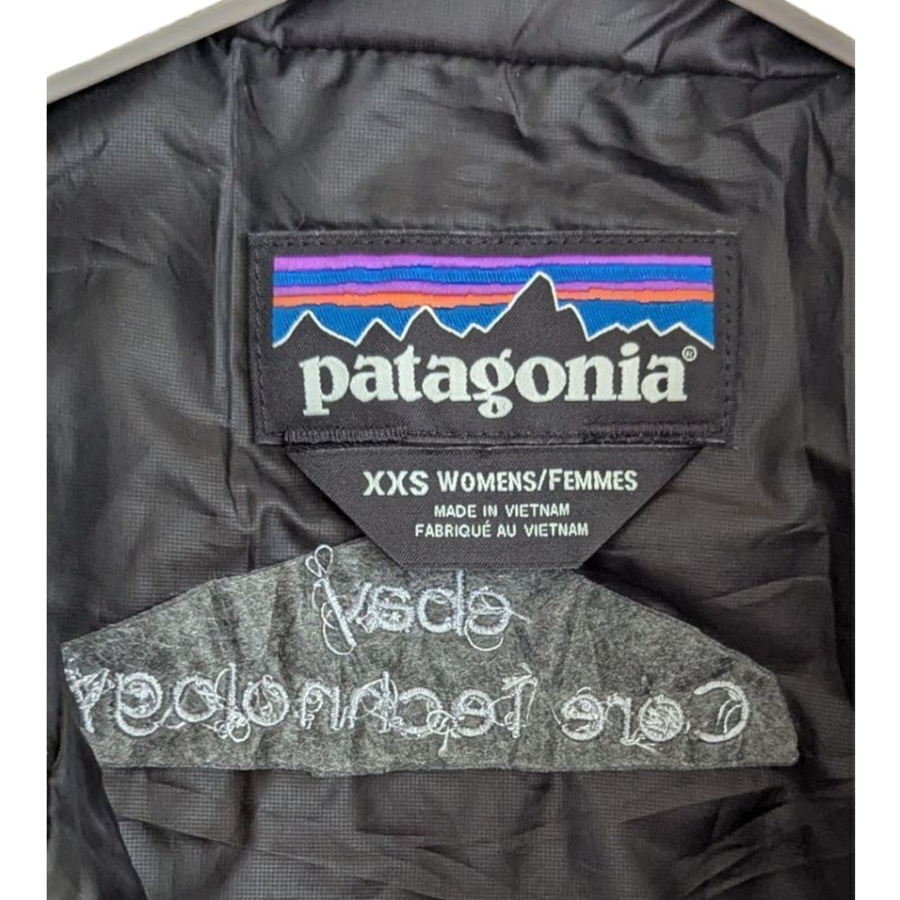 Patagonia x Ebay Embroidered Black Quilted Vest Zip Up Women's XXS STY84247 FA19 - Picture 7 of 9